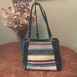 Kate Spade ♠️ Jackson Boardwalk Multi Stripe Triple Compartment Shoulder Bag